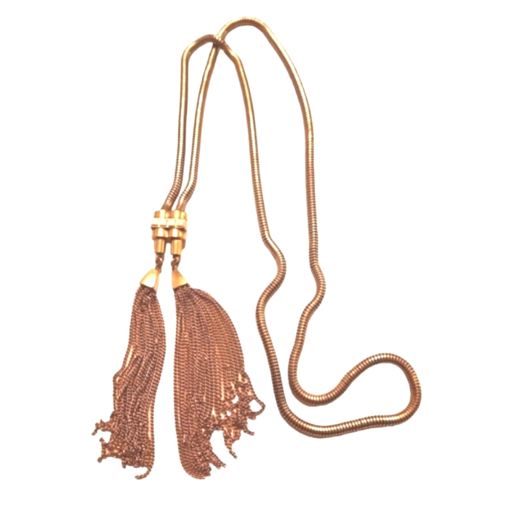 Goldtoned tassel stella and dot necklace gold tone